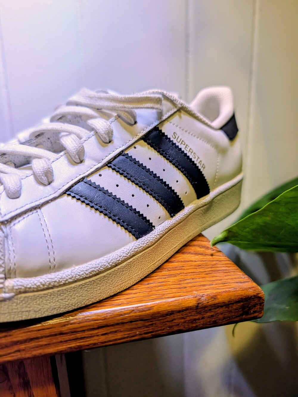 Adidas Superstar White & Black Leather Sneakers